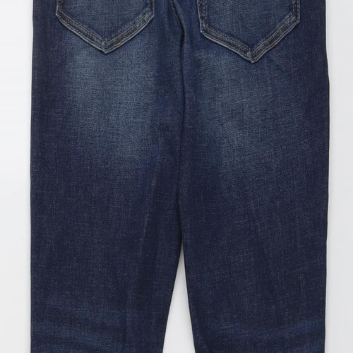 Marks and Spencer Boys Blue Cotton Skinny Jeans Size 10-11 Years Regular Button