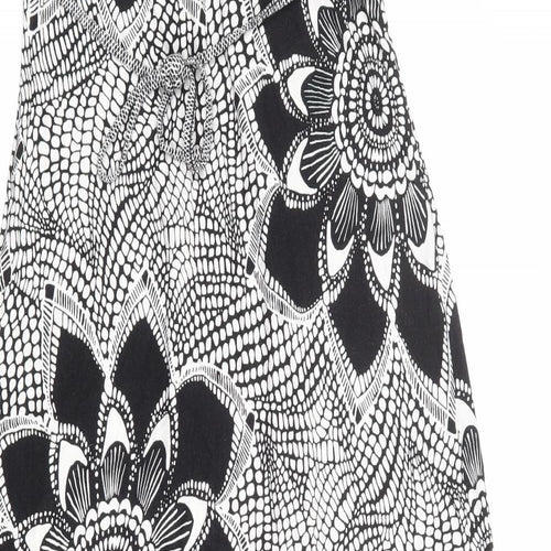 Per Una Womens White Geometric Viscose Maxi Size 14 V-Neck Pullover
