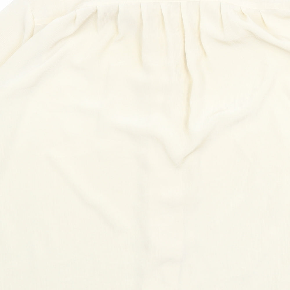 Windsmoor Womens Beige Polyester Basic Button-Up Size 16 Round Neck