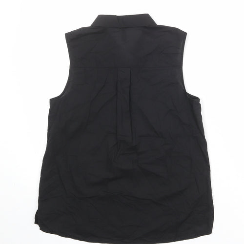 Divided by H&M Womens Black 100% Cotton Basic Button-Up Size 8 Collared