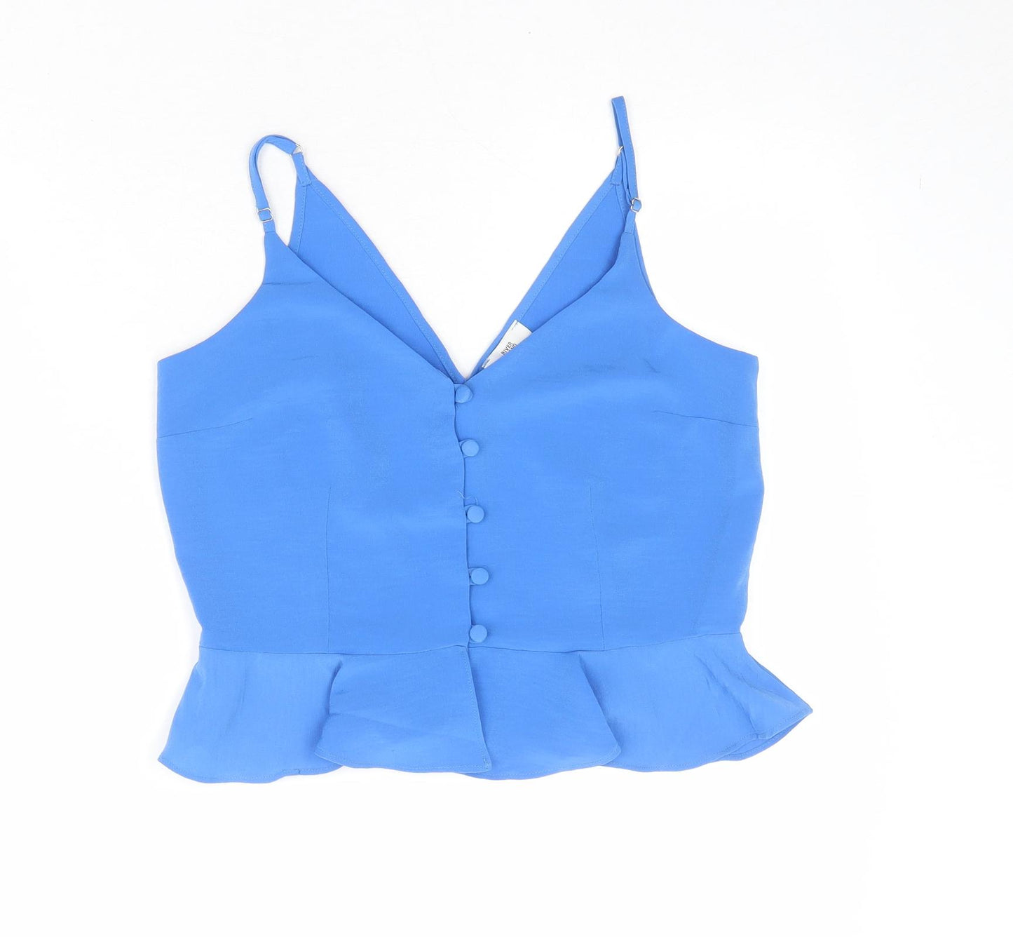 River Island Womens Blue Polyester Camisole Tank Size 8 V-Neck