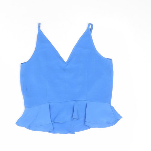 River Island Womens Blue Polyester Camisole Tank Size 8 V-Neck
