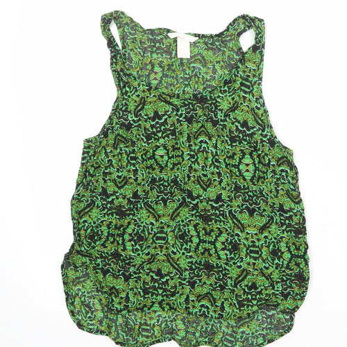 Divided by H&M Womens Multicoloured Geometric Viscose Camisole Blouse Size 10 Round Neck