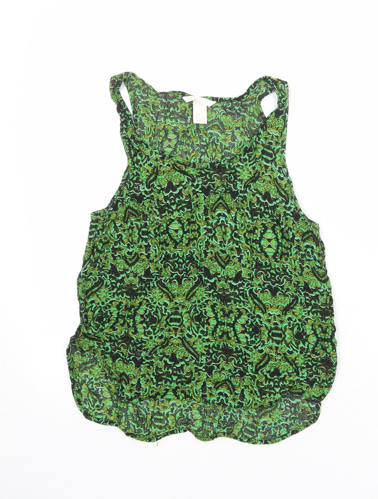 Divided by H&M Womens Multicoloured Geometric Viscose Camisole Blouse Size 10 Round Neck