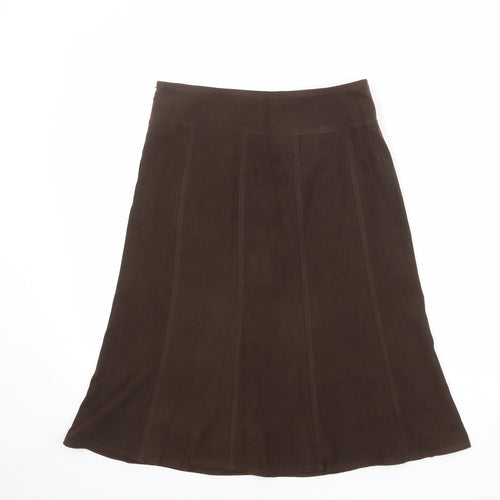 New Look Womens Brown Polyester Swing Skirt Size 8 Zip