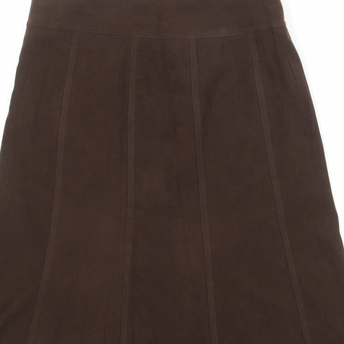 New Look Womens Brown Polyester Swing Skirt Size 8 Zip