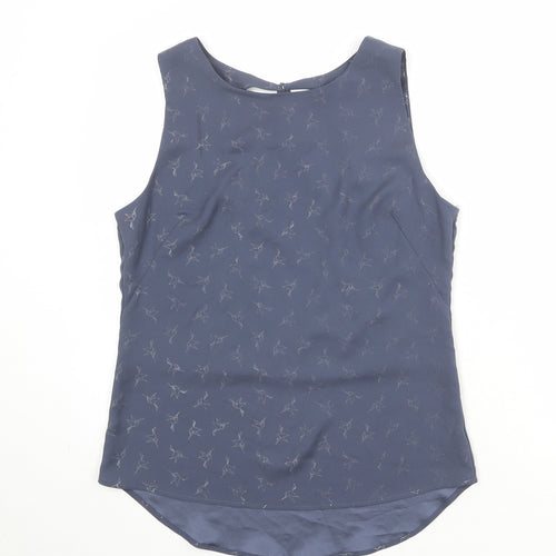 Dannii Minogue Womens Blue Geometric Polyester Camisole Blouse Size 12 Round Neck - Bird Pattern