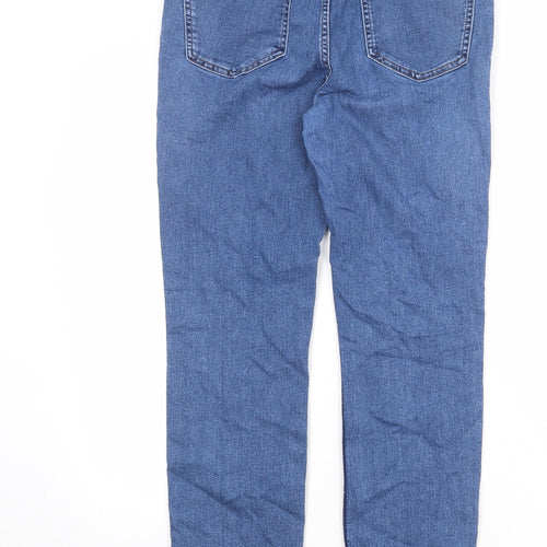 Marks and Spencer Womens Blue Cotton Skinny Jeans Size 12 Regular Zip