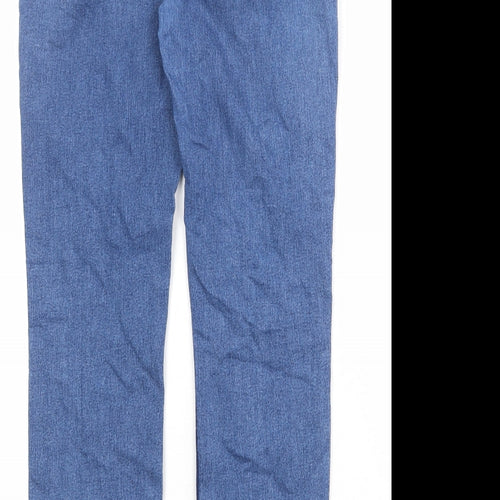 Marks and Spencer Womens Blue Cotton Skinny Jeans Size 12 Regular Zip