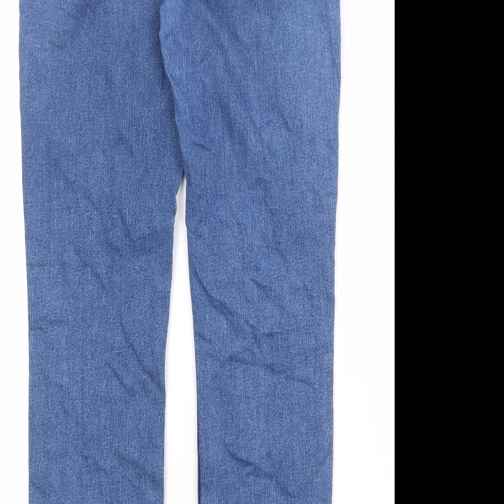 Marks and Spencer Womens Blue Cotton Skinny Jeans Size 12 Regular Zip