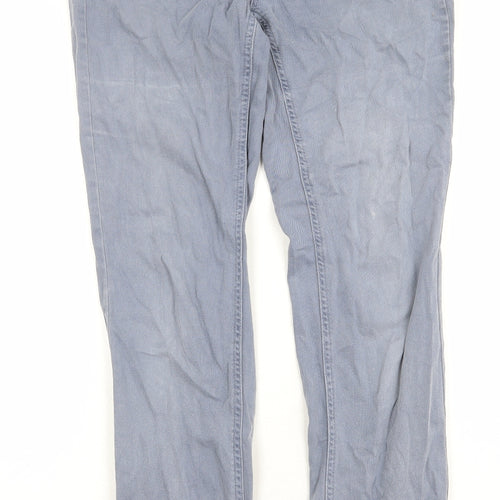 White Stuff Womens Blue Cotton Straight Jeans Size 10 Regular Zip