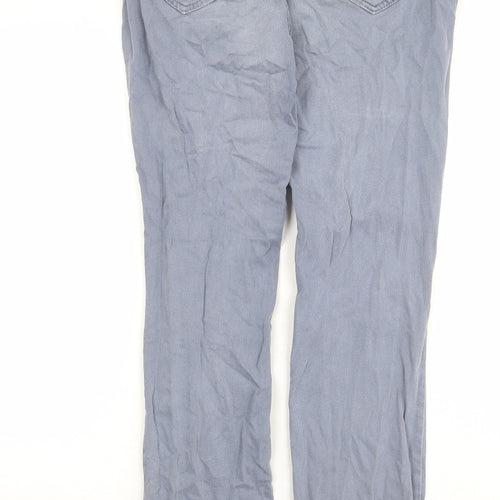 White Stuff Womens Blue Cotton Straight Jeans Size 10 Regular Zip