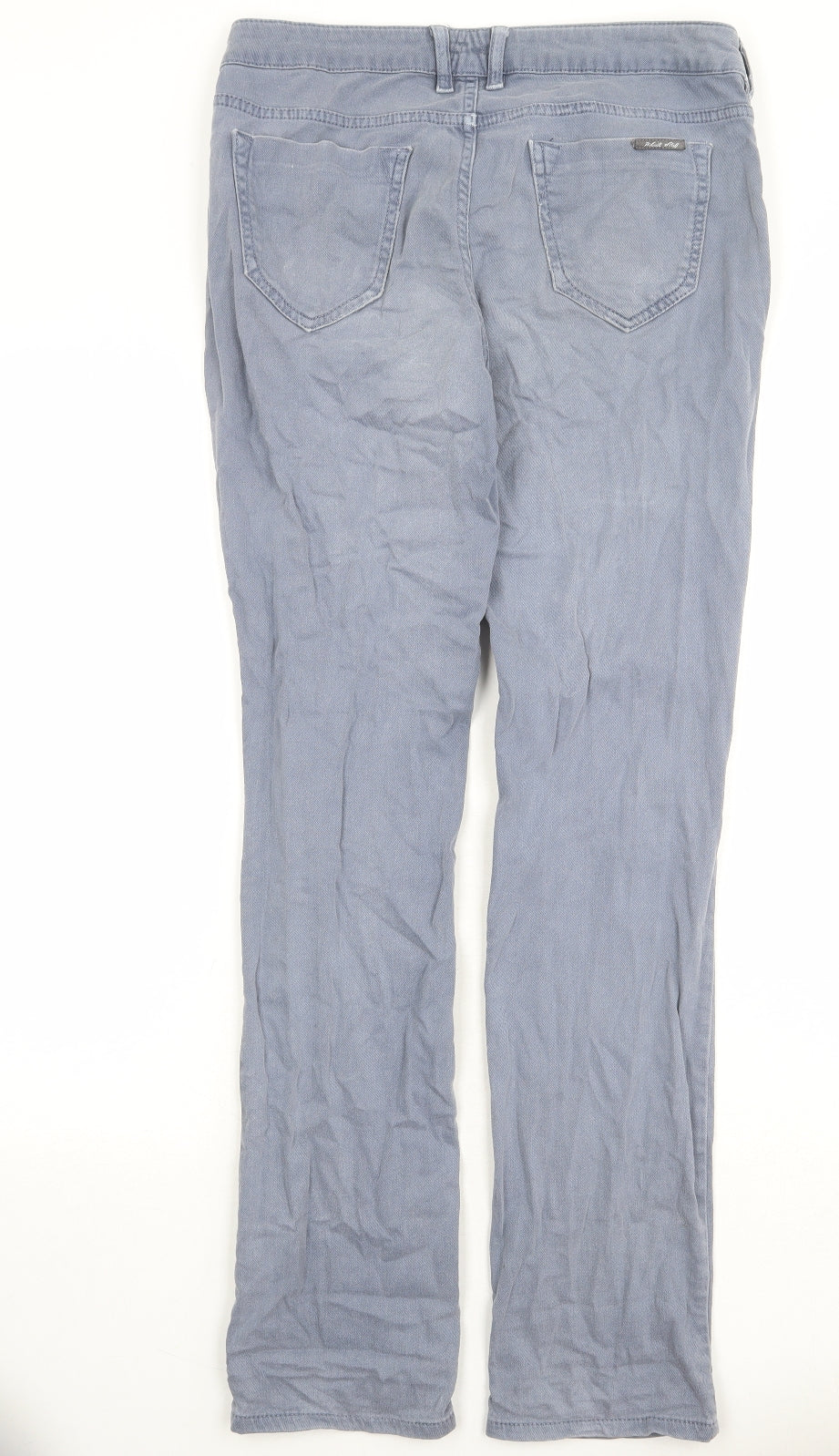White Stuff Womens Blue Cotton Straight Jeans Size 10 Regular Zip