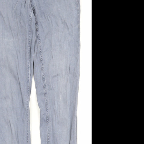 White Stuff Womens Blue Cotton Straight Jeans Size 10 Regular Zip