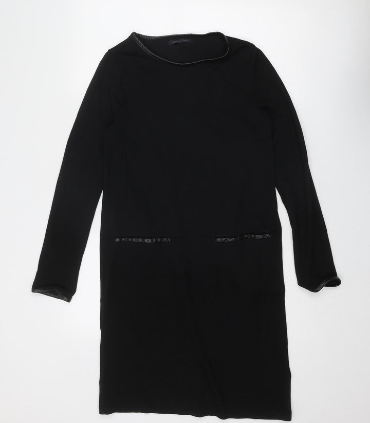 Marks and Spencer Womens Black Viscose A-Line Size 12 Round Neck Pullover