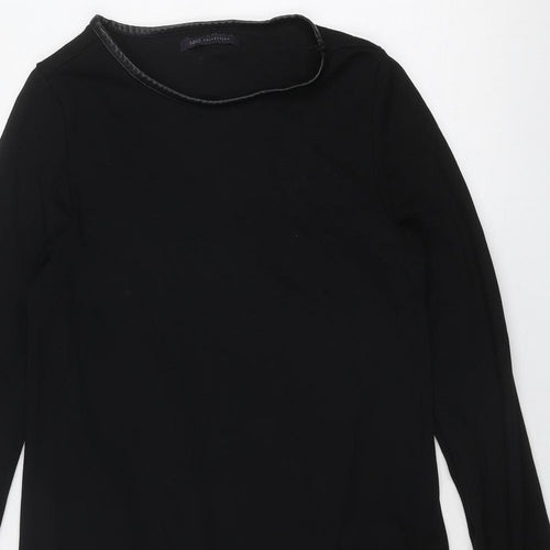 Marks and Spencer Womens Black Viscose A-Line Size 12 Round Neck Pullover