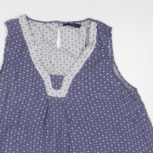 NEXT Womens Blue Geometric Viscose Camisole Blouse Size 18 V-Neck