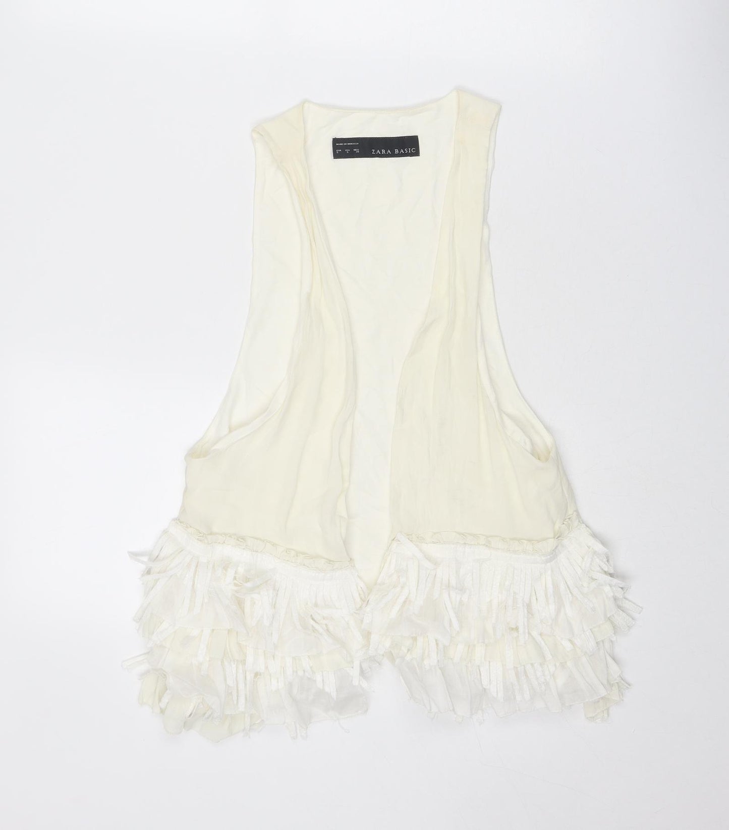 Zara Womens Ivory Gilet Jacket Size S