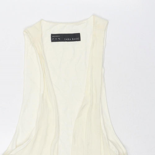 Zara Womens Ivory Gilet Jacket Size S