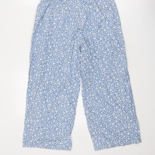 NEXT Womens Blue Floral Lyocell Trousers Size 10 Regular Zip
