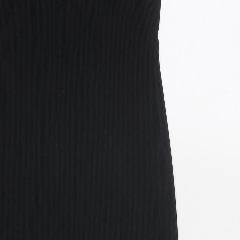 New Look Womens Black Polyester Bodycon Size 12 Round Neck Zip