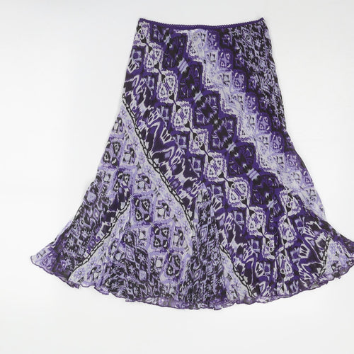 s.Oliver Womens Purple Geometric Polyester Swing Skirt Size 24 in
