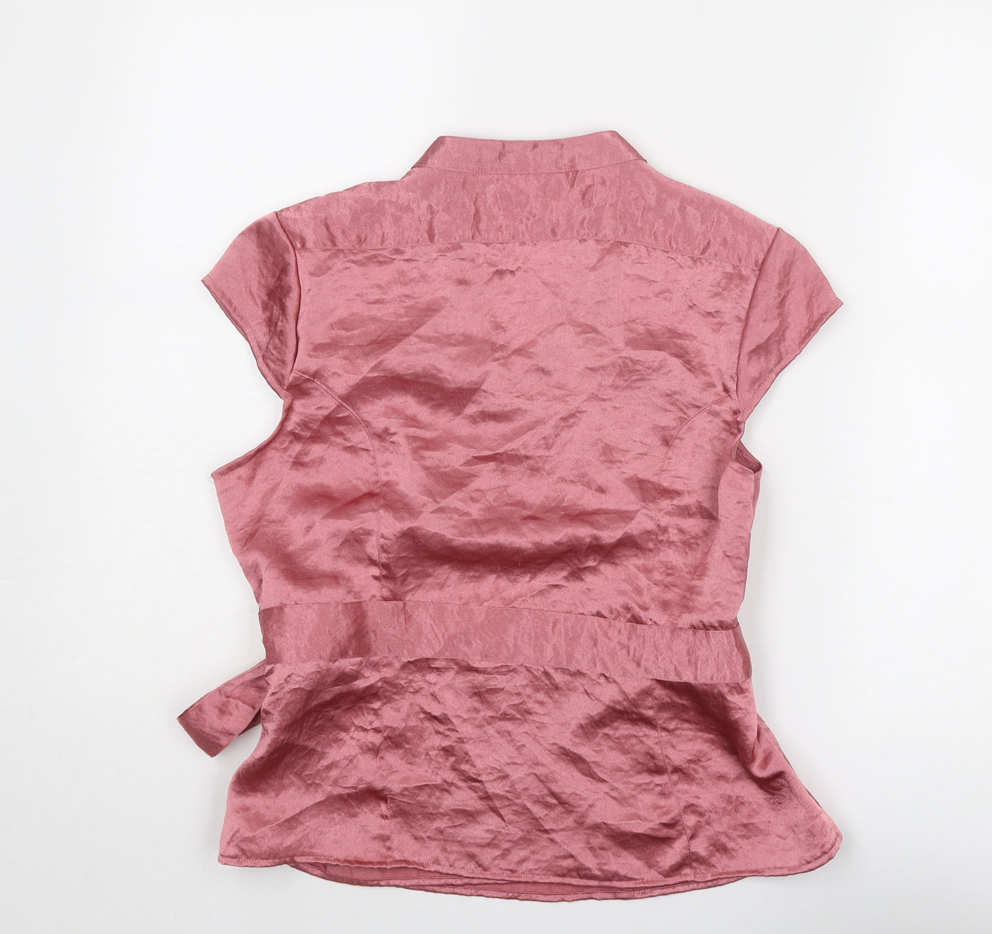 BAY Womens Pink Polyester Wrap Blouse Size 16 V-Neck