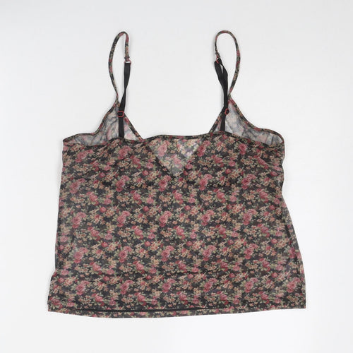 Tezenis Womens Multicoloured Floral Polyester Cropped Tank Size L V-Neck