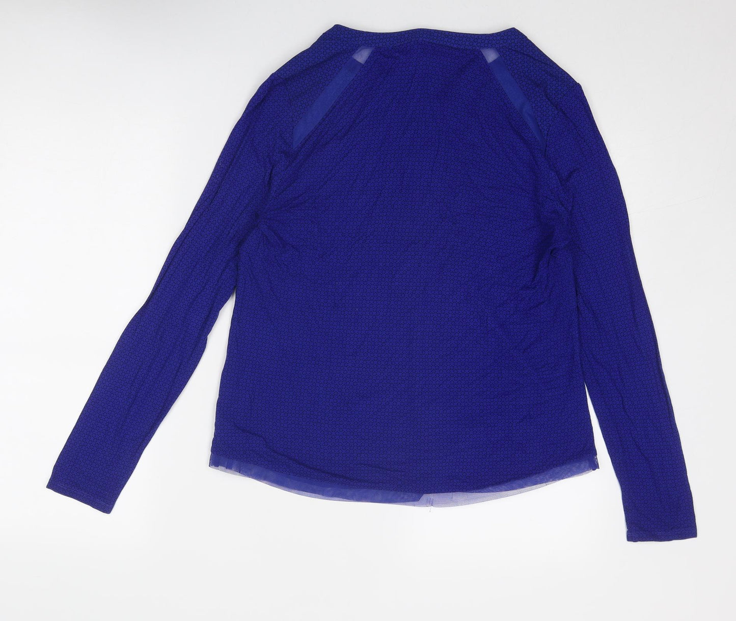 Principles Womens Blue Polyester Basic Blouse Size 14 V-Neck