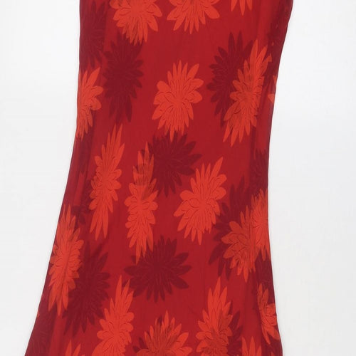 Monsoon Womens Multicoloured Floral Silk Slip Dress Size 10 Cowl Neck Pullover