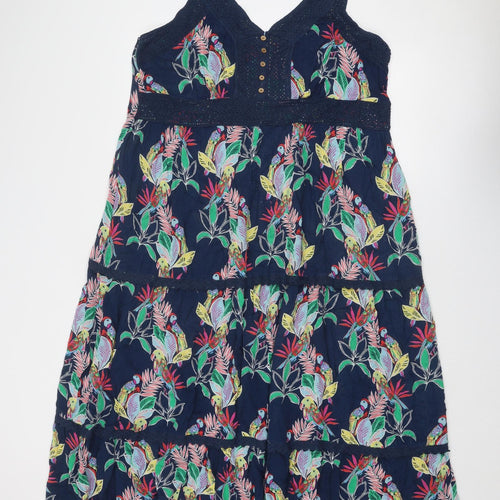 MANTARAY PRODUCTS Womens Blue Geometric Viscose Tank Dress Size 20 V-Neck Pullover