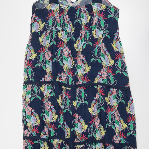 MANTARAY PRODUCTS Womens Blue Geometric Viscose Tank Dress Size 20 V-Neck Pullover