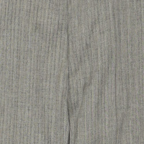 Marks and Spencer Womens Beige Striped Polyester Dress Pants Trousers Size 14 Regular Zip