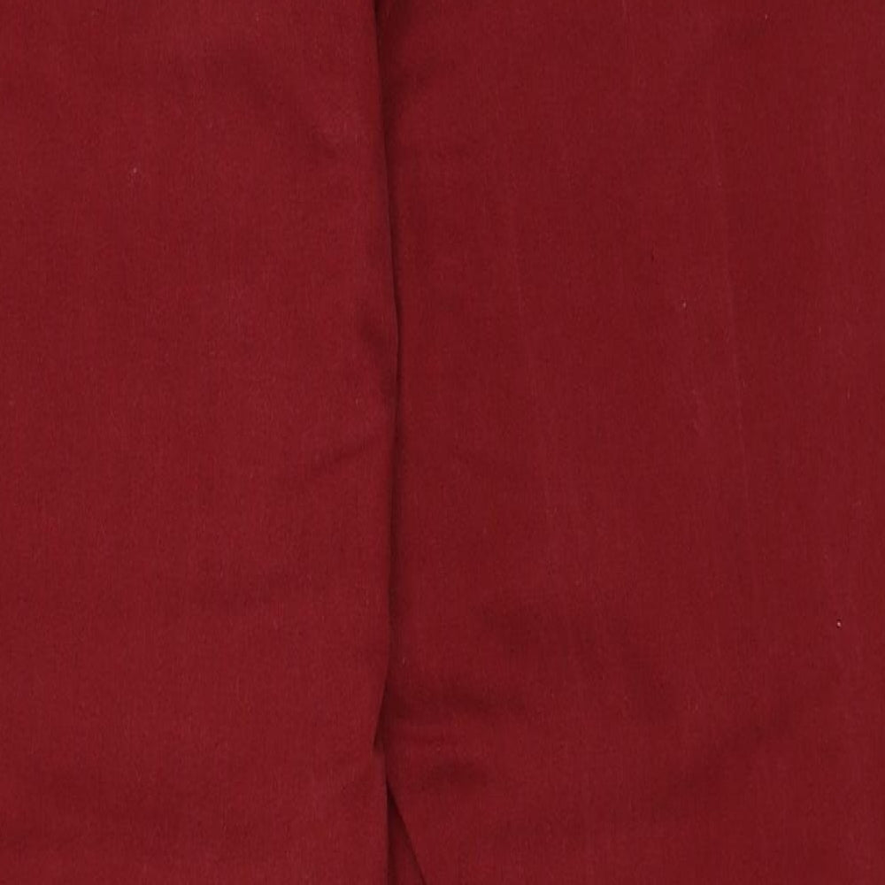 Fabrizio Womens Red Cotton Trousers Size 14 Regular Zip