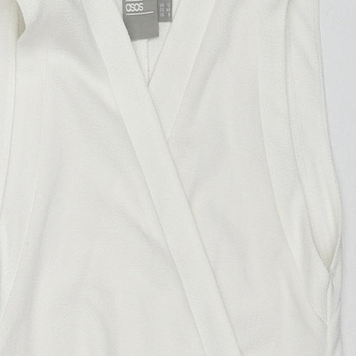 ASOS Womens White Polyester Wrap Blouse Size 12 V-Neck