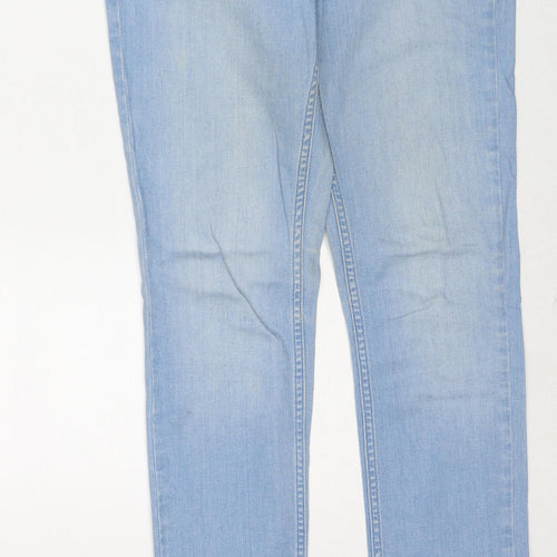 Topshop Womens Blue Cotton Skinny Jeans Size 28 in L32 in Regular Zip