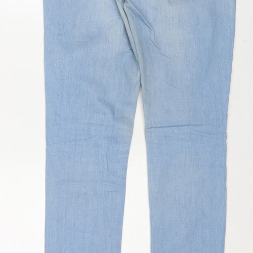 Topshop Womens Blue Cotton Skinny Jeans Size 28 in L32 in Regular Zip