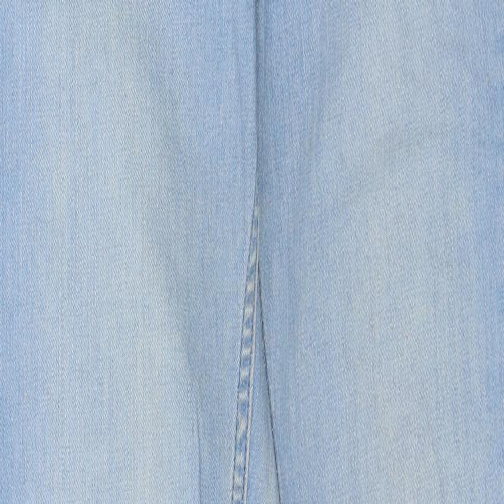 Topshop Womens Blue Cotton Skinny Jeans Size 28 in L32 in Regular Zip