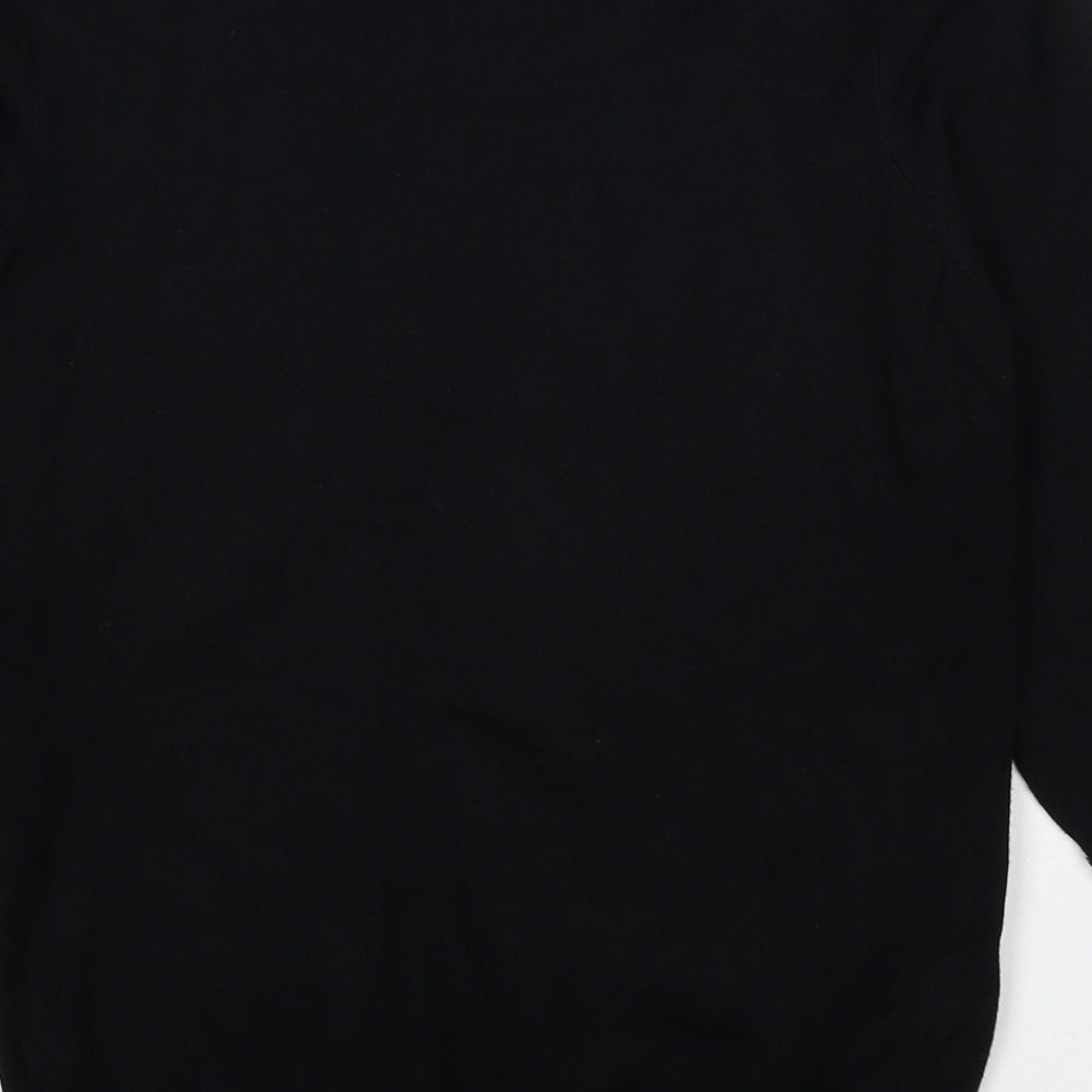 BHS Womens Black Round Neck Nylon Pullover Jumper Size 10
