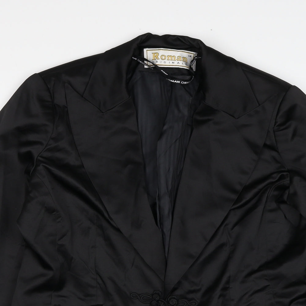Roman Originals Womens Black Polyester Jacket Blazer Size 14