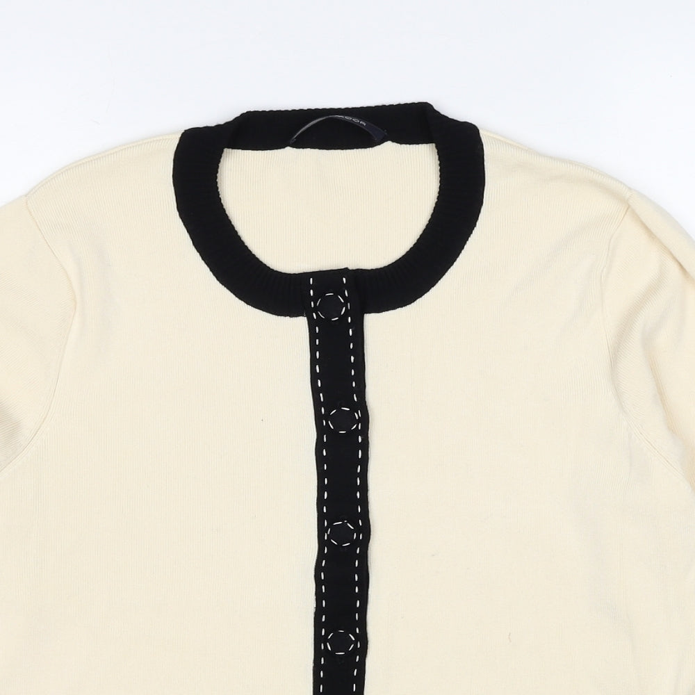 Windsmoor Womens Ivory Round Neck Viscose Cardigan Jumper Size L