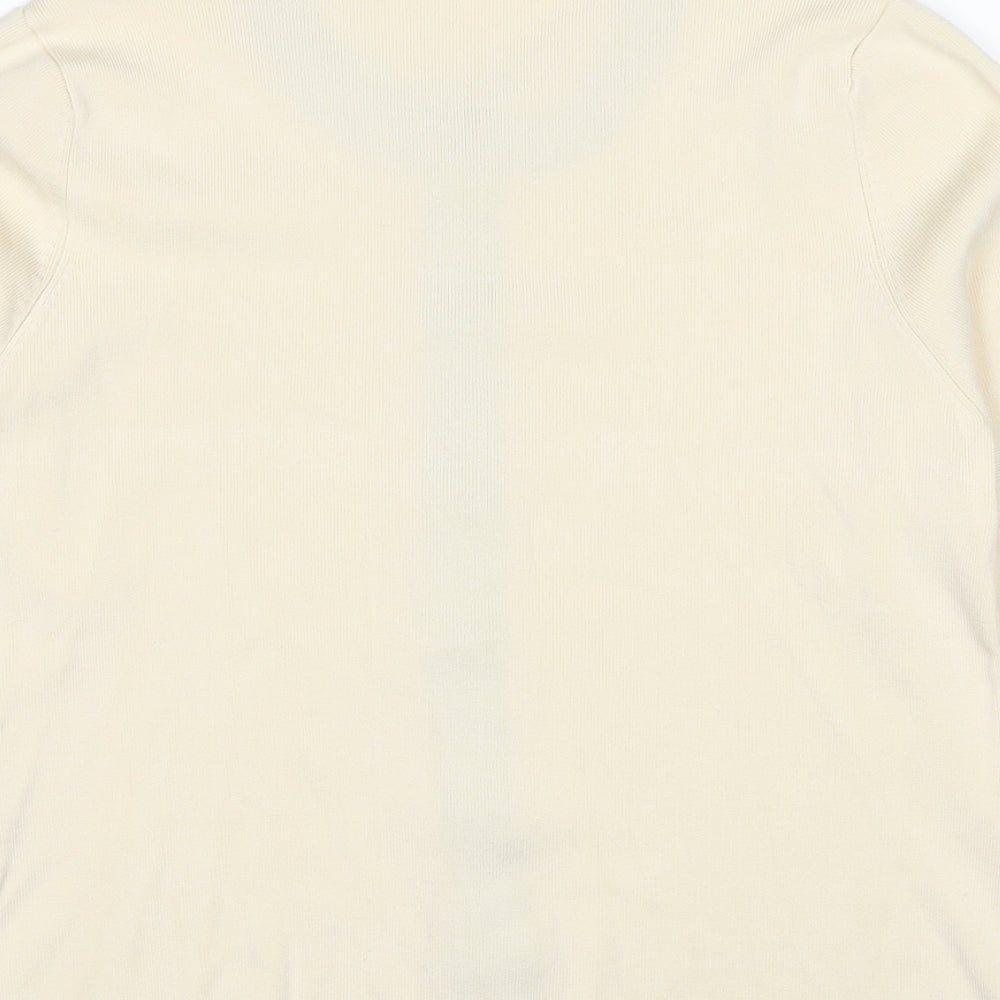Windsmoor Womens Ivory Round Neck Viscose Cardigan Jumper Size L