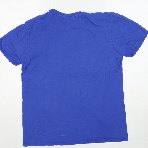 Nike Mens Blue Cotton T-Shirt Size M Round Neck - Just Do It