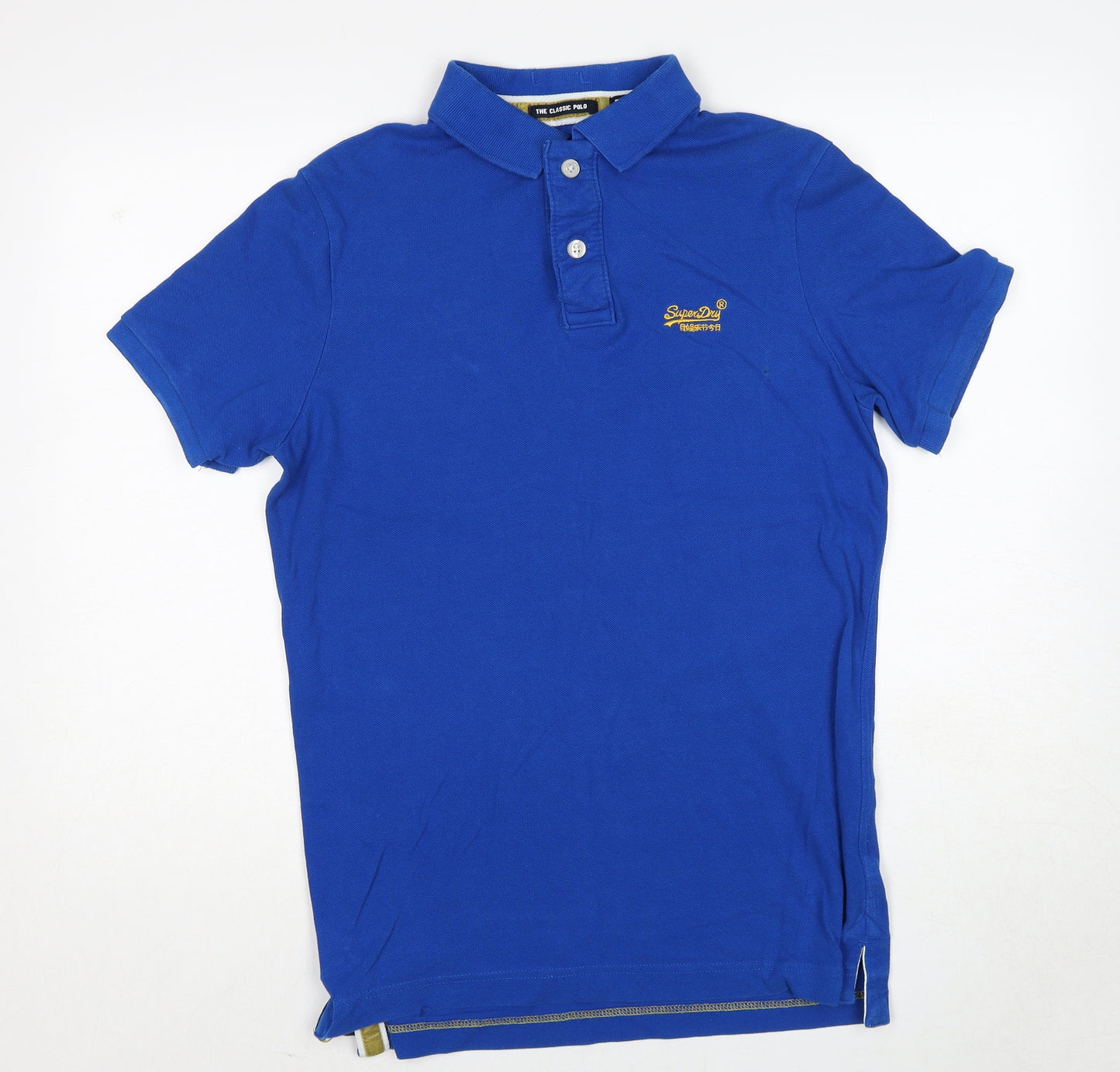 Superdry Mens Blue Cotton Polo Size M Collared Pullover
