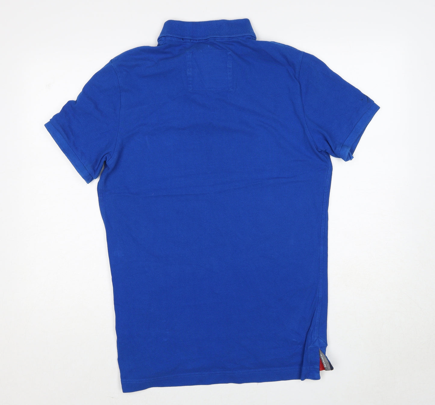 Superdry Mens Blue Cotton Polo Size M Collared Pullover