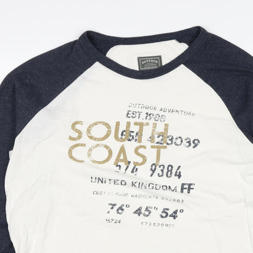 Fat Face Mens Multicoloured Cotton T-Shirt Size M Round Neck - South Coast