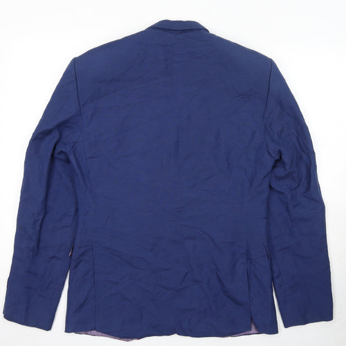 Ejaz Suiting Mens Blue Polyester Jacket Blazer Size 40 Regular