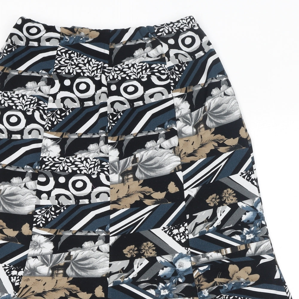 Saloos Womens Multicoloured Geometric Polyester Swing Skirt Size 12