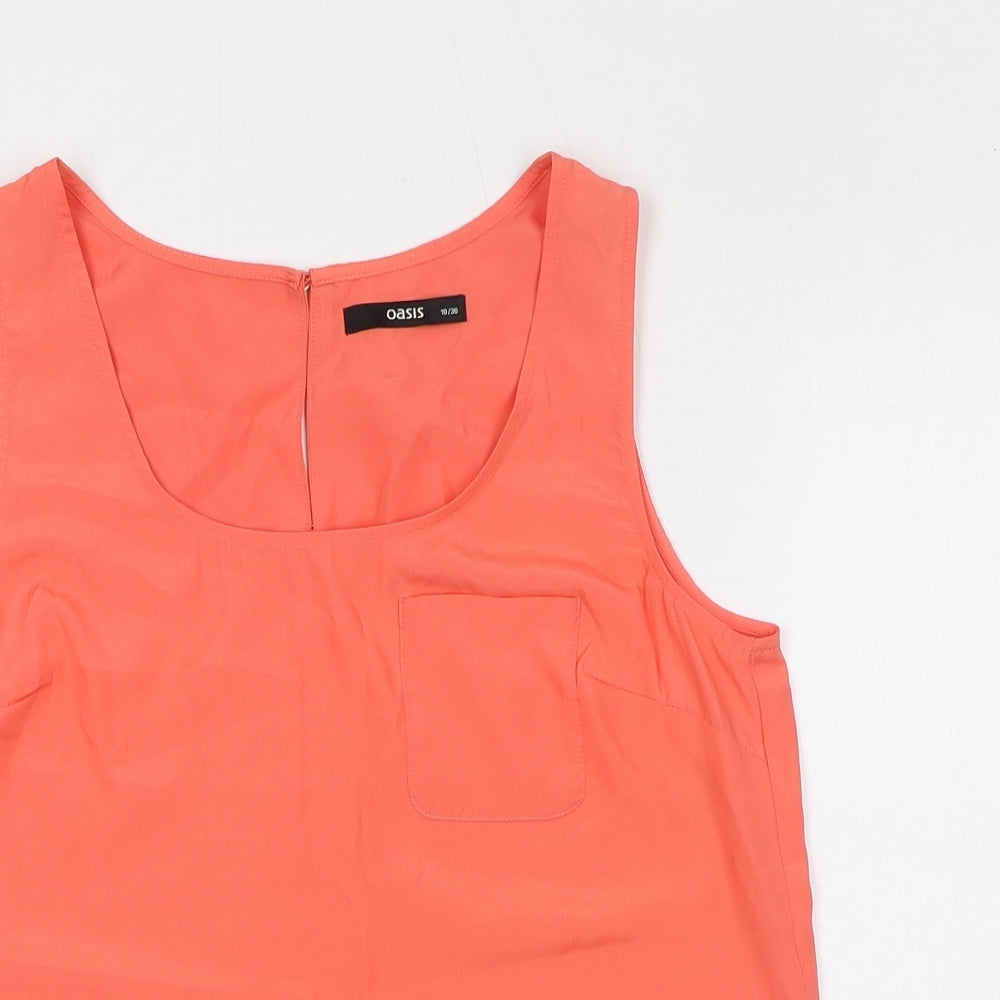 Oasis Womens Orange Polyester Camisole Tank Size 10 Round Neck