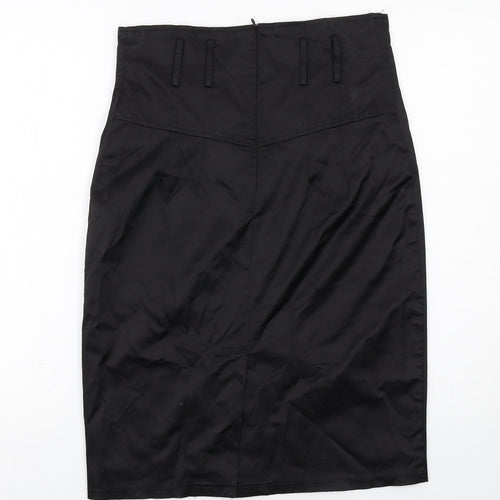 Lucy Womens Black Polyester Straight & Pencil Skirt Size L Zip